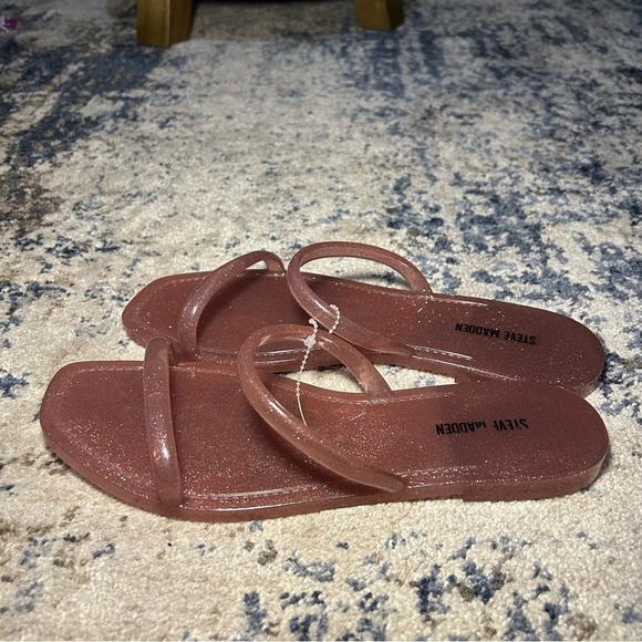 Steve Madden Vamp Pike Pink Glitter Jelly Sandals Size 7 - Picture 4 of 8